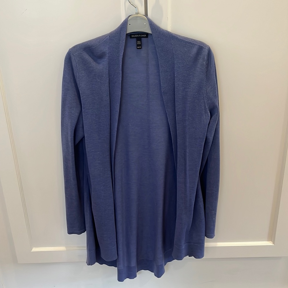 Eileen Fisher XS Blue along Cardigan